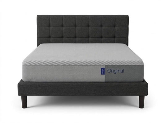 86614 - Gray King Platform Bed Frame 77x81x39