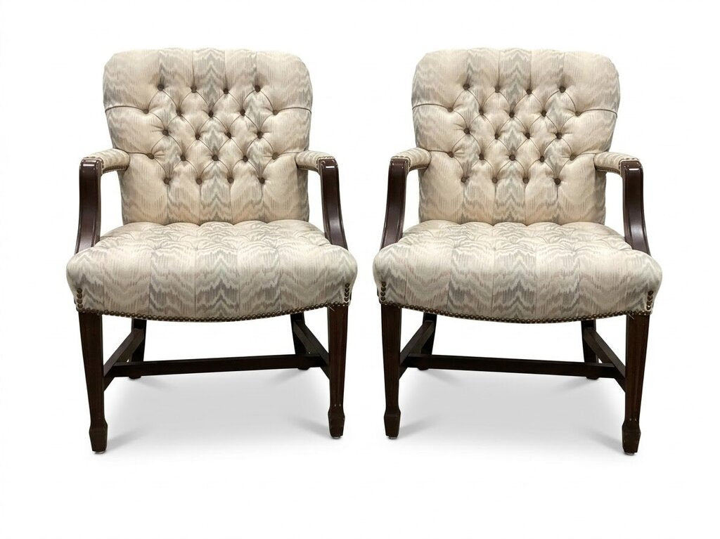 86650 Pair of Tufted Armchairs 25x23x36