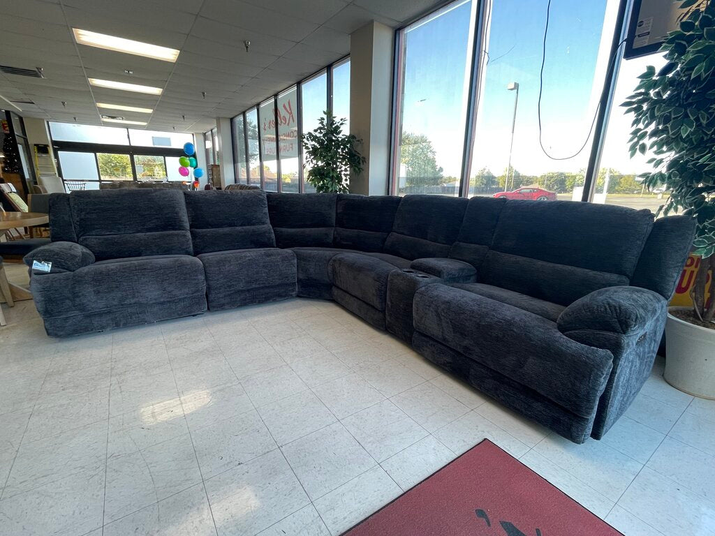 86673 Timberland Six Piece Lucie Charcoal Power Sectional 134x121x40