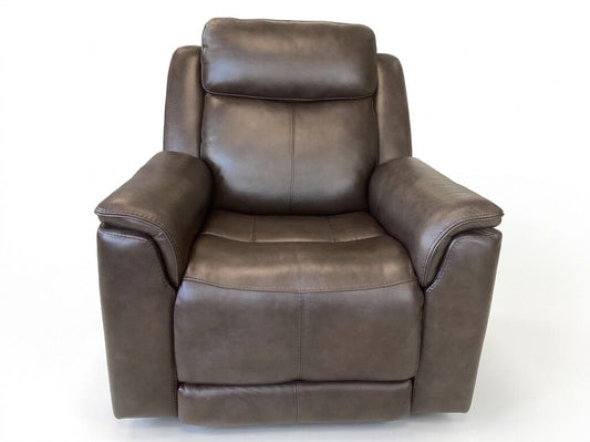 86692 - Brown Leather Power Recliner 39x40x42