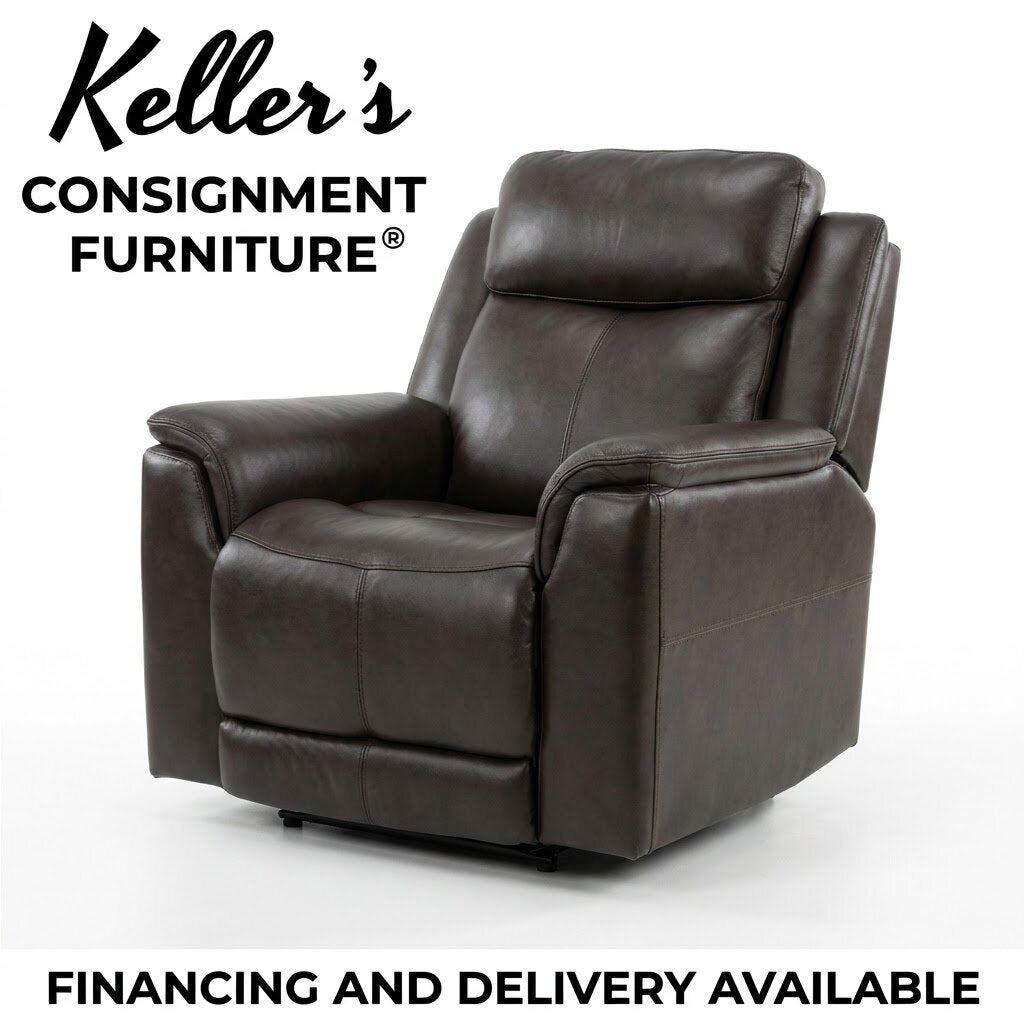 86692 - Brown Leather Power Recliner 39x40x42