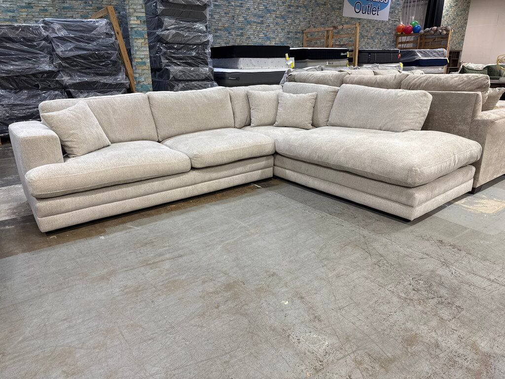 86688 - 2pc Beige Fabric Sectional 118x94x35