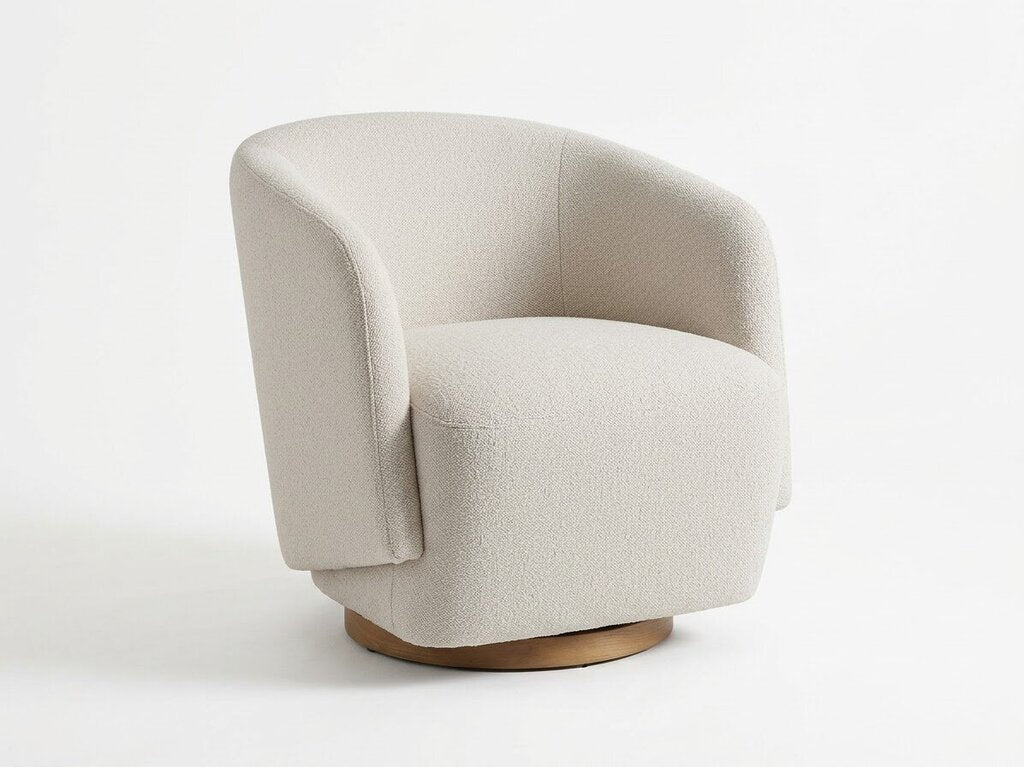 86698 - Cream Fabric Swivel Chair 30x31x30
