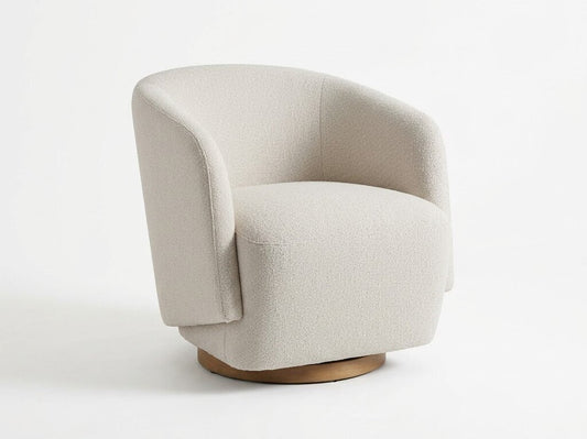 86698 - Cream Fabric Swivel Chair 30x31x30