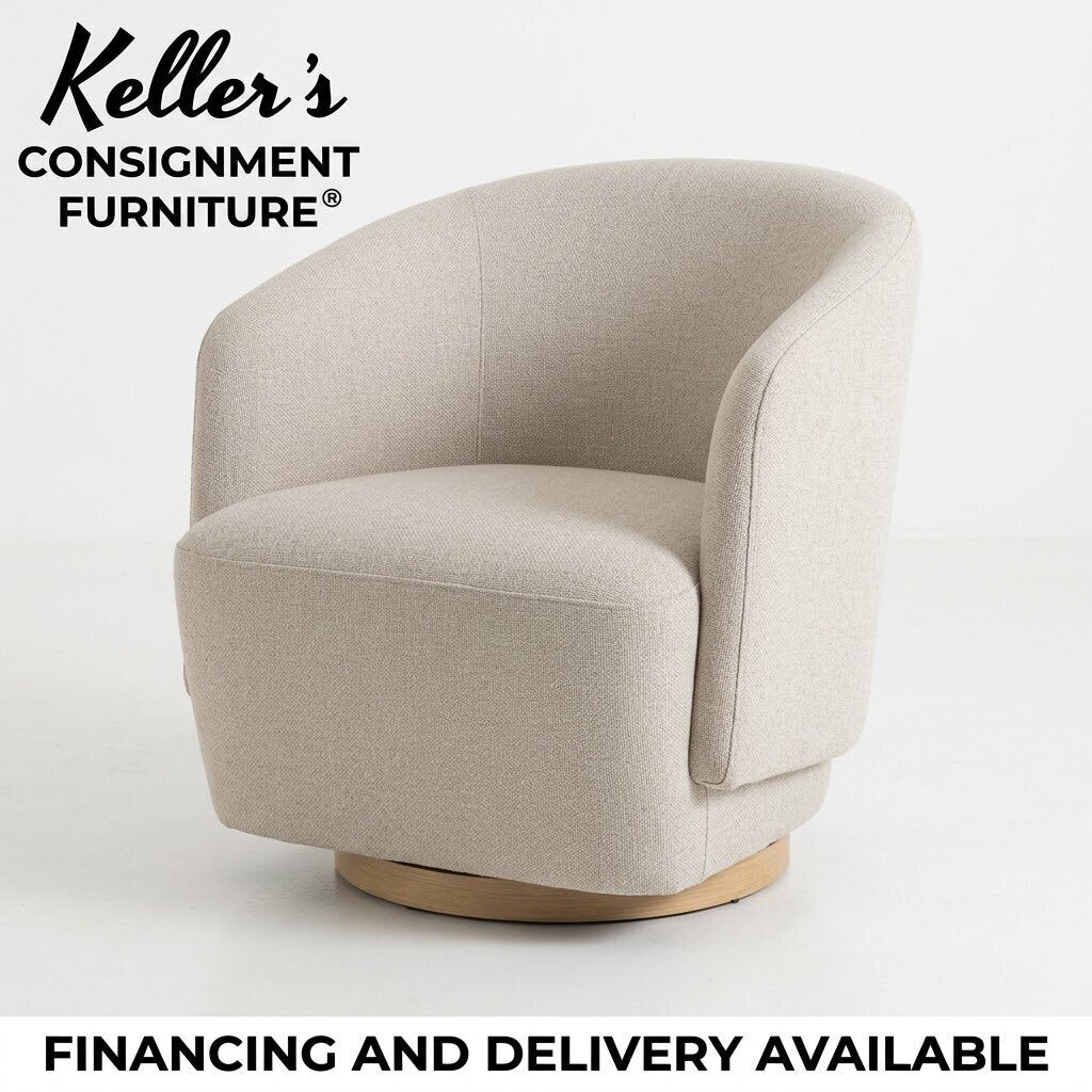 86698 - Cream Fabric Swivel Chair 30x31x30