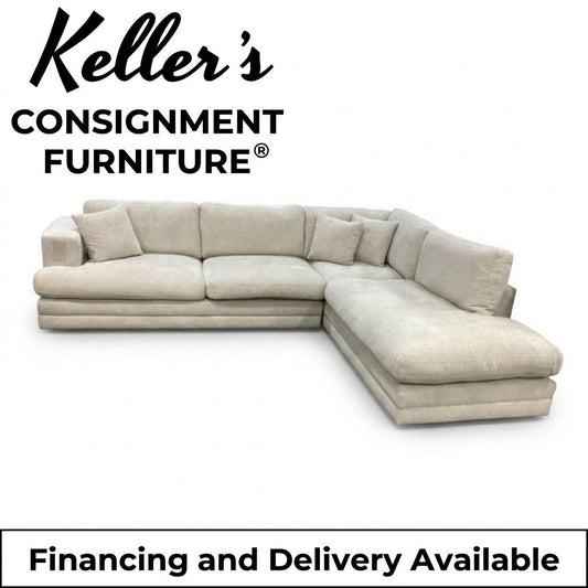 86688 - 2pc Beige Fabric Sectional 118x94x35