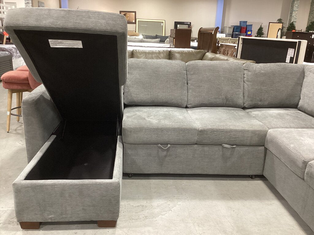 86685 - Sleeper Power Sectional Gray Fabric 70x60x21