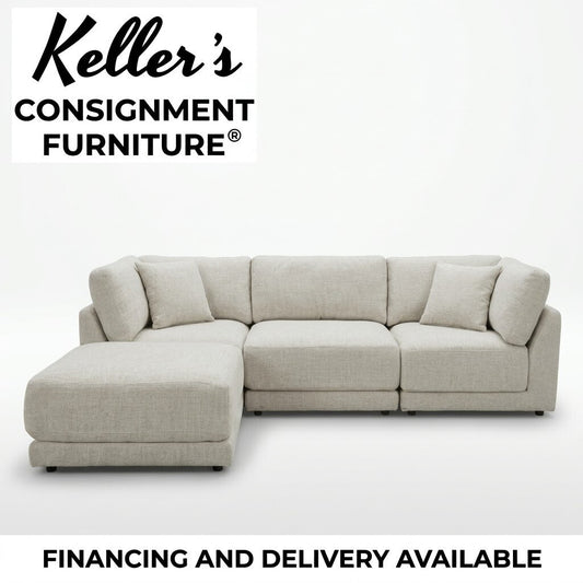 86691 - 4pc Light Gray Modular Sectional 113x76x34
