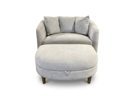 86695 - Thomasville Gray Fabric Accent Oversized Accent Chair __x__x__