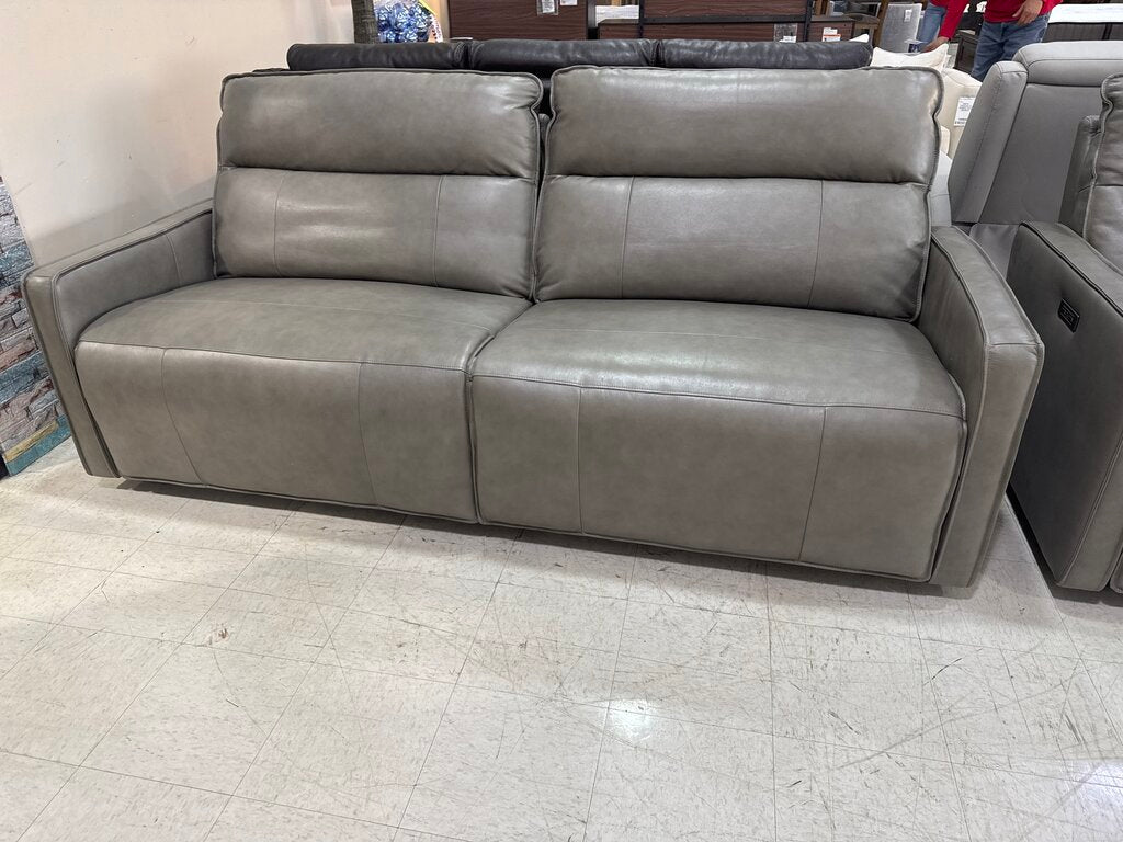86733 - Henredon Leather Power Reclining Sofa 88x37x39