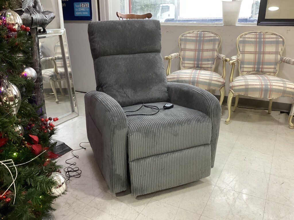 Pilot Power Lift Chair Dark Gray Fabric 28x30x40