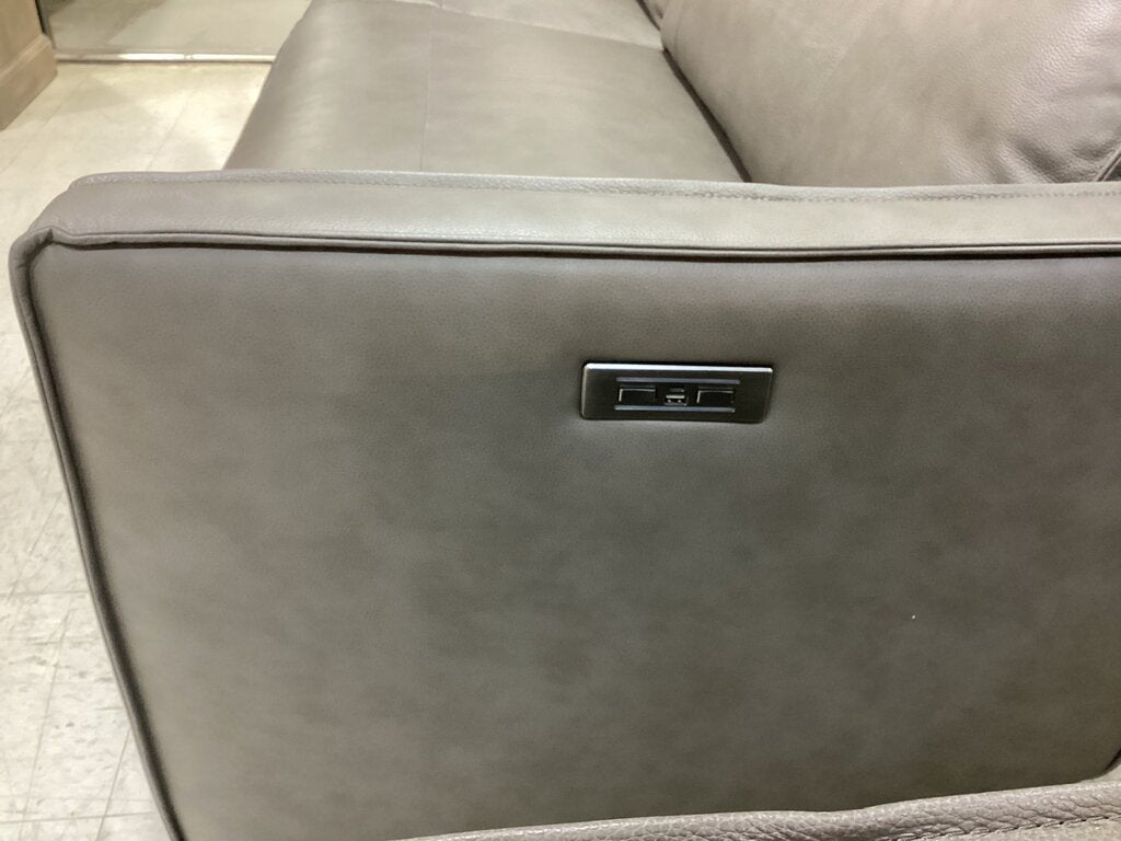 86733 - Henredon Leather Power Reclining Sofa 88x37x39