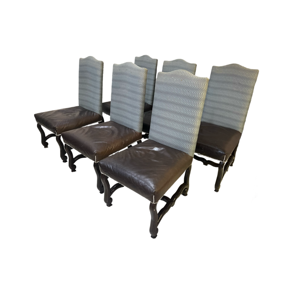 79466 (8424-5) Set of 6 Large Upholstered Dining Chairs 24x25x45